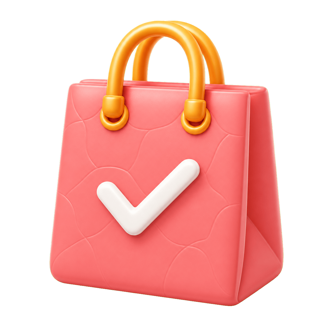 A shopping bag with a check mark