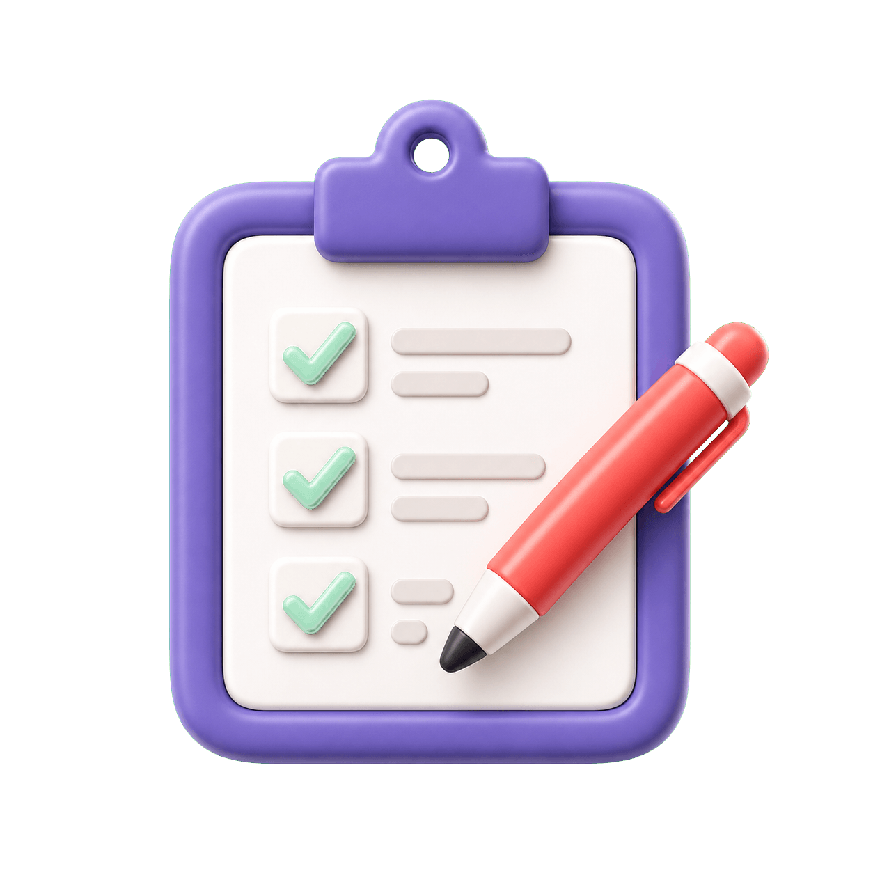 A checklist and pencil