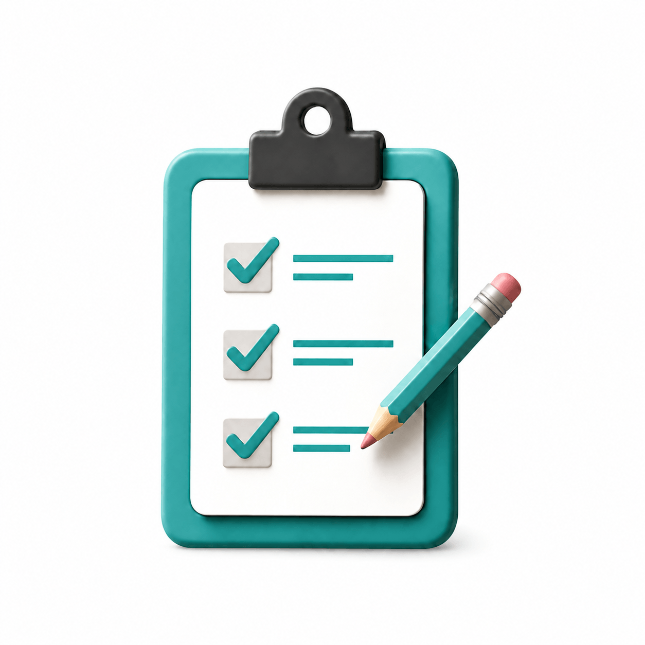 A request checklist and pencil